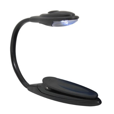 LED Clip On Book Light Black Battery Operated