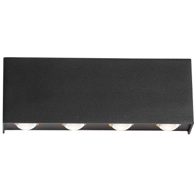 BrightStar L249 BLACK Aluminium LED Wall Bracket with Glass Up and Dow ...