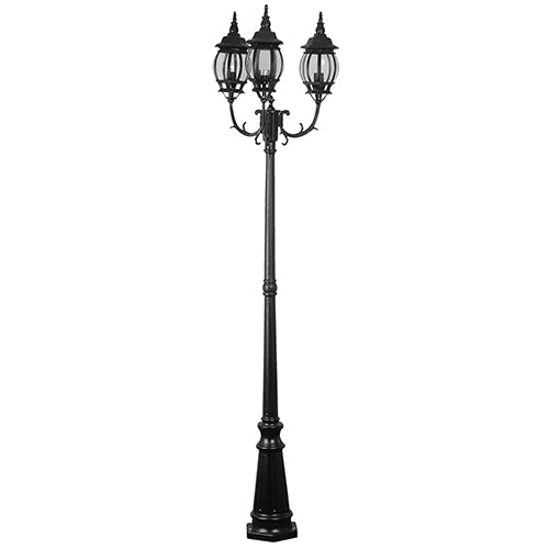 Eurolux 3-Light Lantern Lamp Post, Black, IP44 | Wynberg Lights