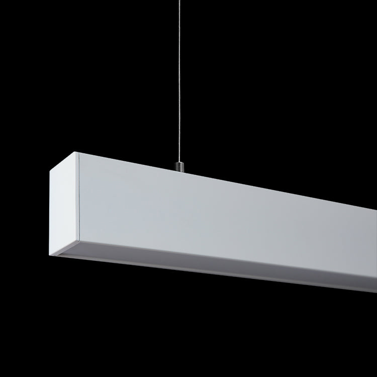 Complete 1 meter White Aluminium U-Channel Pendant with Frosted Polycarbonate Cover, including 24v 32W LED Strip Light