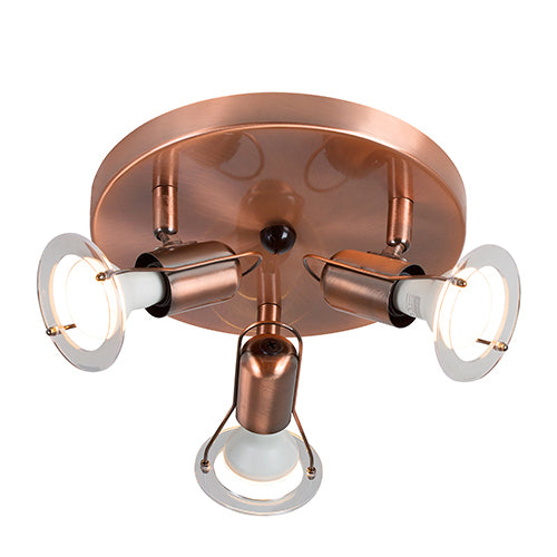 Eurolux Mini Disc 3-Light R50 Spotlight 240mm, Copper | Wynberg Lights