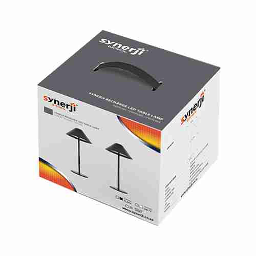 SYNERJI SYHT001 BLACK RECHARGEABLE LED LAMP, TWIN PACK
