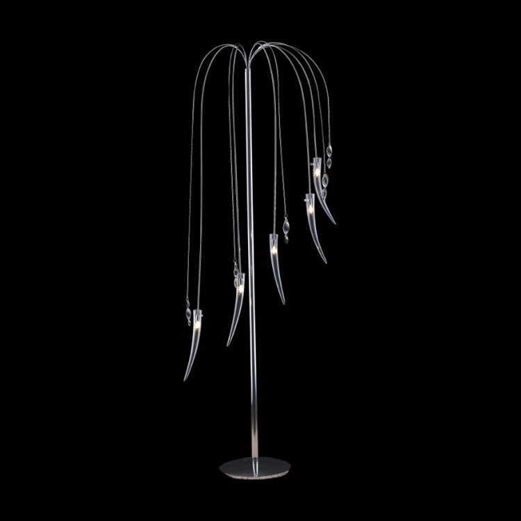 230v 20W G4 Bi-Pin Tusk Glass Floor Lamp with Foot switch