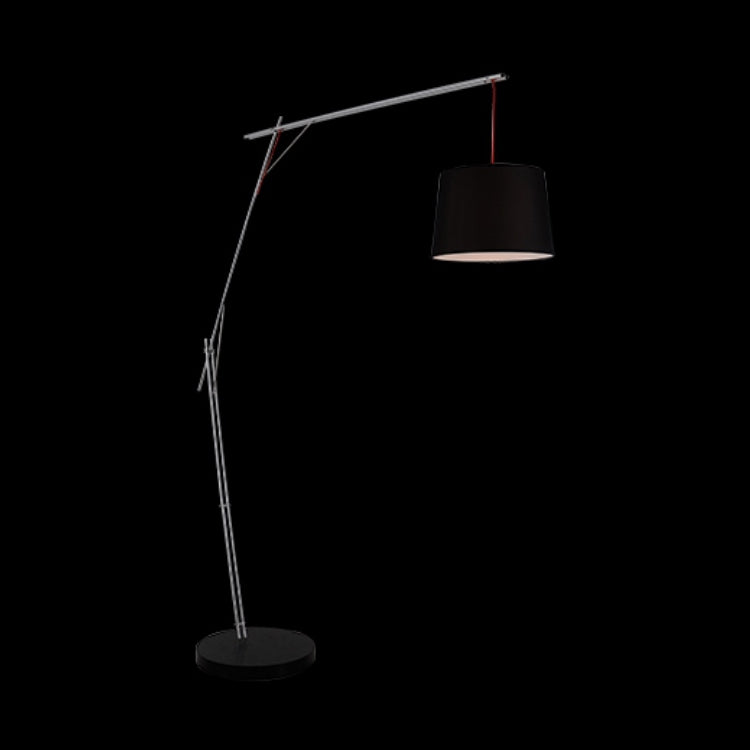 230v 60W E27 Cantilever Floor Lamp with Foot Switch Black Shade