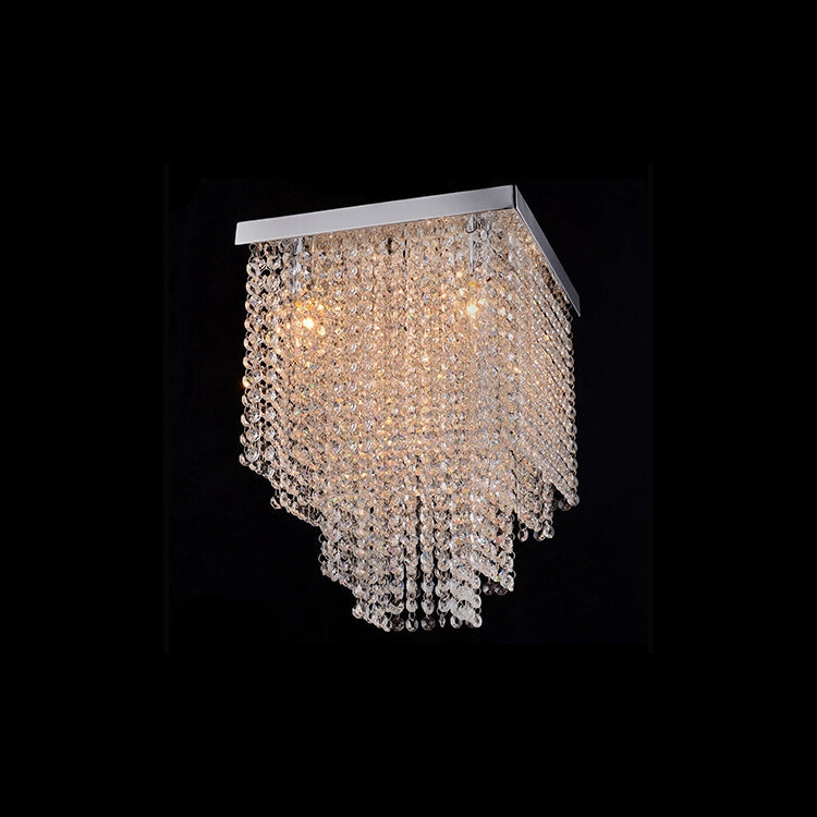 LED Small Square K9 Crystal Ceiling Fitting