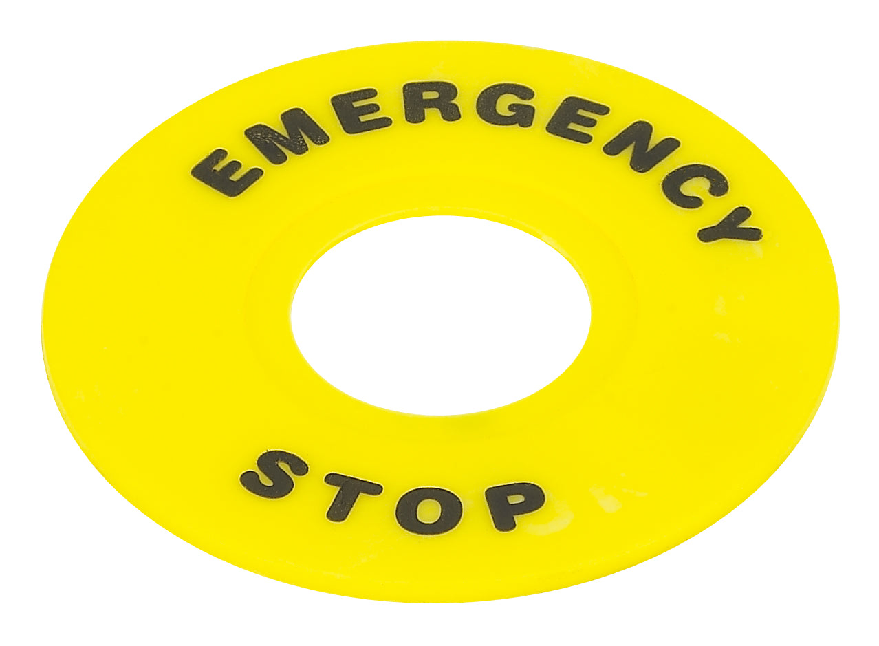 Chint Yellow Emergency Label 22mm for Safety Switches