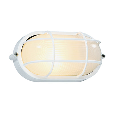 Radiant RB127W Oval Small Grid Bulkhead White 1xE27