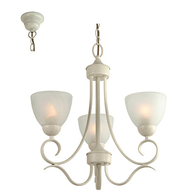 Radiant RCH73FW Beau 3 Light Chandelier 480mm French White
