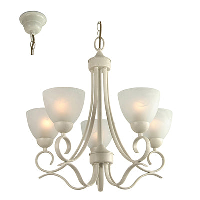 Radiant RCH74FW Beau 5 Light Chandelier French White 5xE27