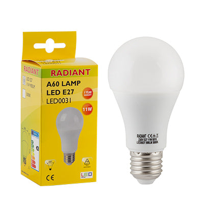 Radiant RLL031 E27 A60 LED Lamp 11W Daylight 900lm Ø60mm | Wynberg