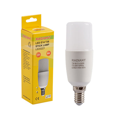 Radiant RLL221 LED Stick Lamp E14 9w 5000K