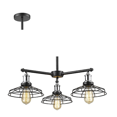 Radiant RP182 3LT Pendant Black & Chrome 3xE27